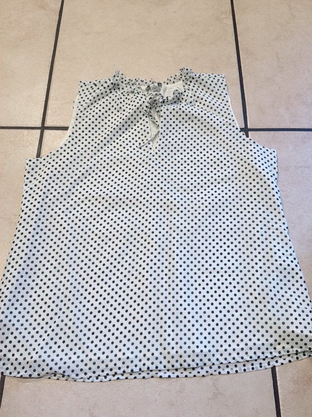 J. Crew blouse classic polka dot black and white office syren business women S